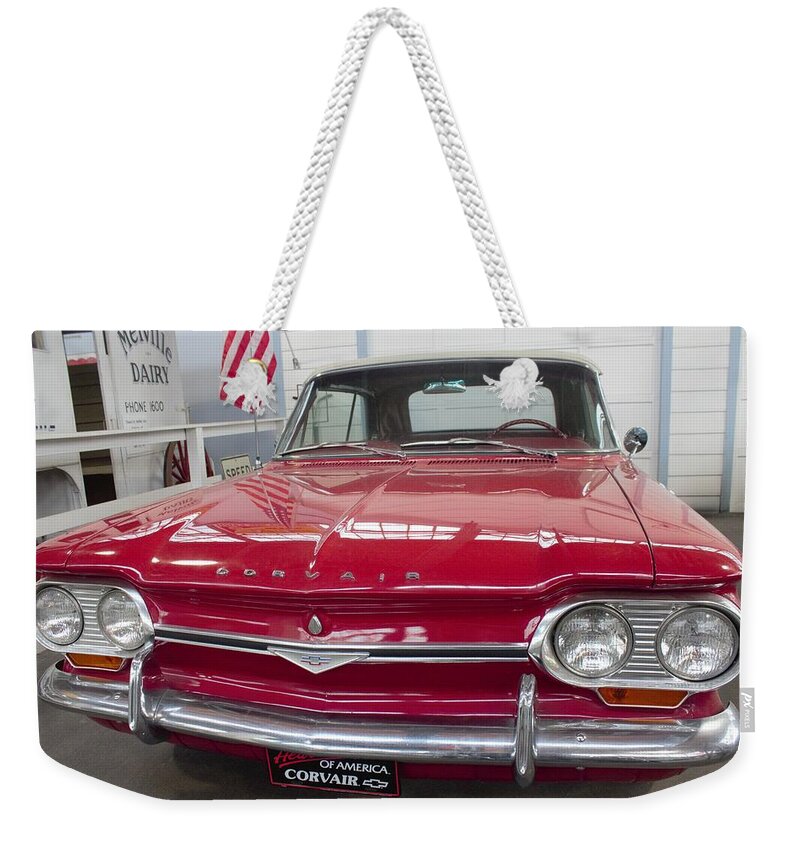 Sport Weekender Tote Bag featuring the photograph 1964 Chevy Corvair by Ali Baucom