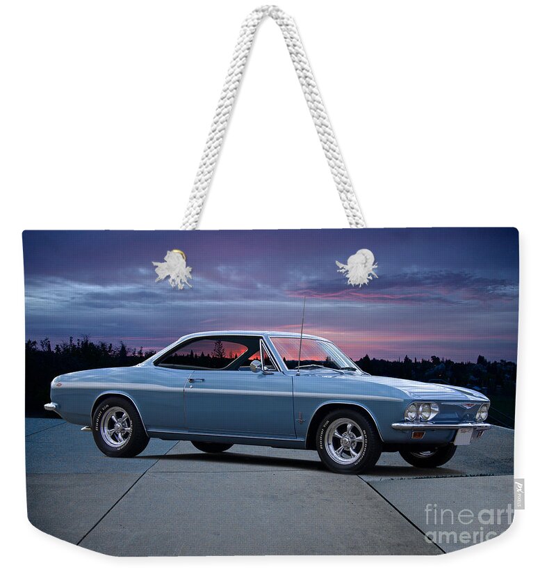 Automobile Weekender Tote Bag featuring the photograph 1965 Corvair Monza by Dave Koontz