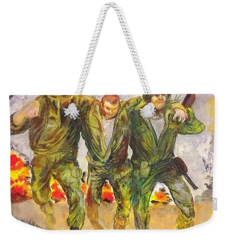 War Weekender Tote Bag featuring the painting 1965 Viet Nam by Mike Benton