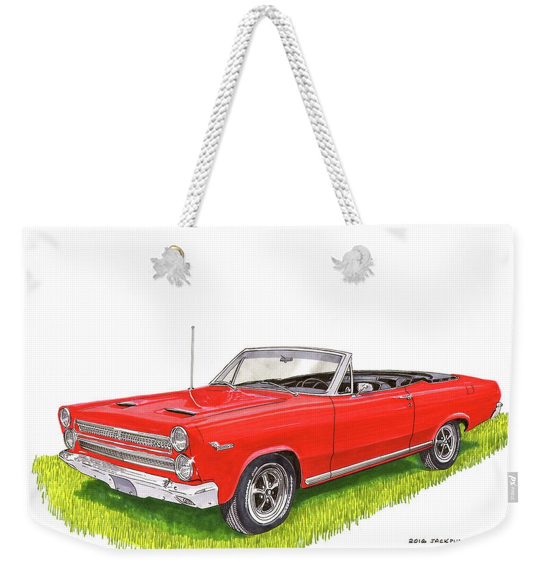 Mercury Vehicles Weekender Tote Bag featuring the painting 1966 Mercury Cyclone Convertible G T by Jack Pumphrey