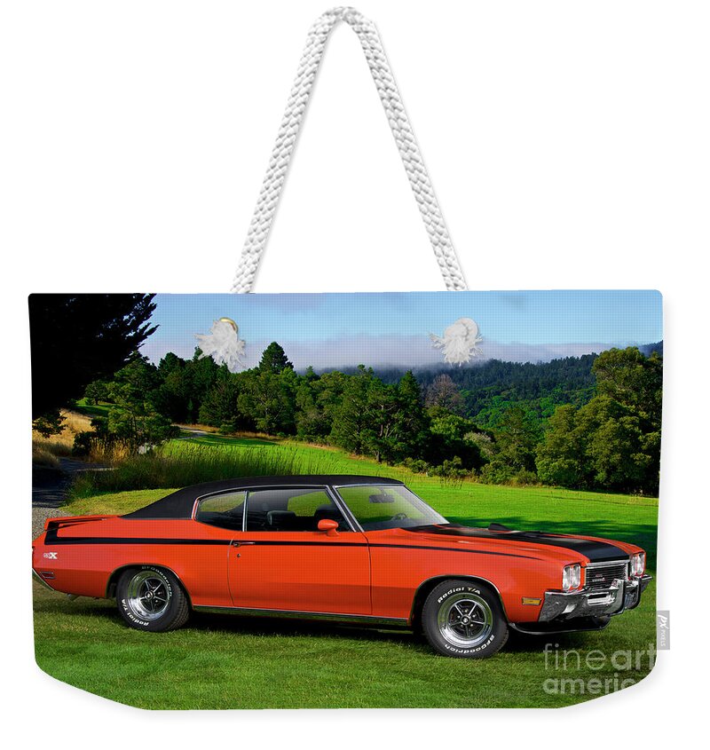 Automobile Weekender Tote Bag featuring the photograph 1972 Buick GSX 455 Stage 1 by Dave Koontz