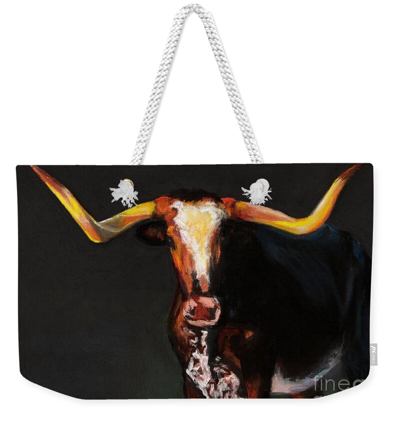 Cows Weekender Tote Bag featuring the painting A Diamond in the Rough #2 by Frances Marino
