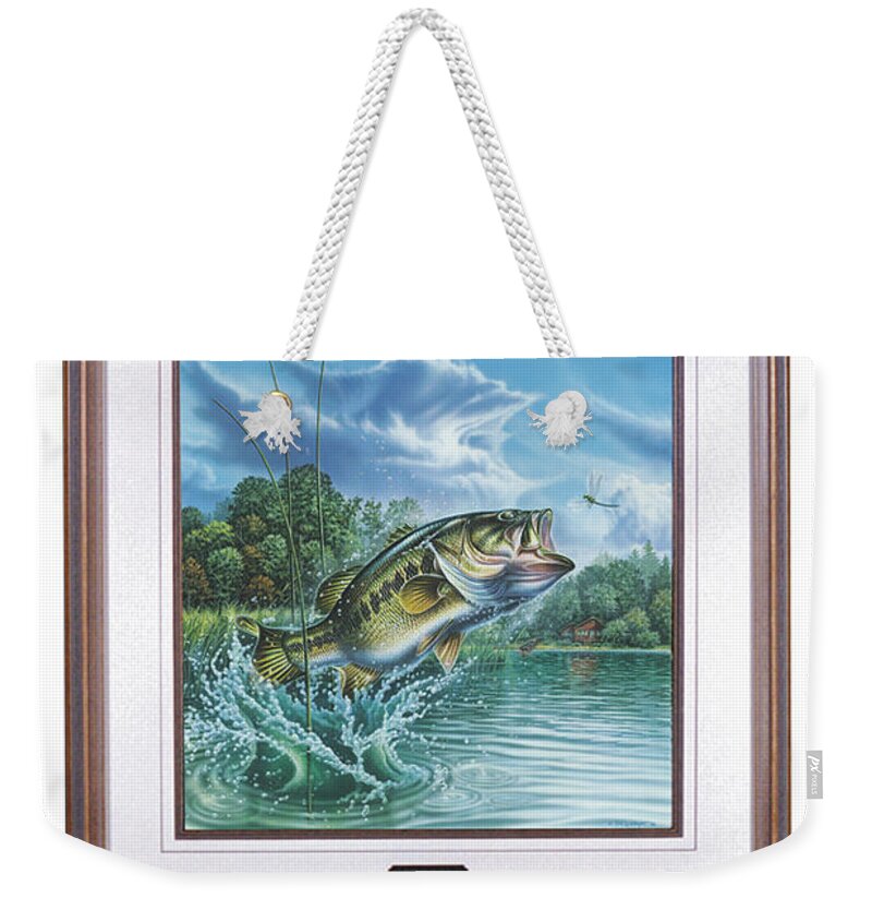 Airborne Bass Weekender Tote Bag featuring the painting Airborne Bass by JQ Licensing