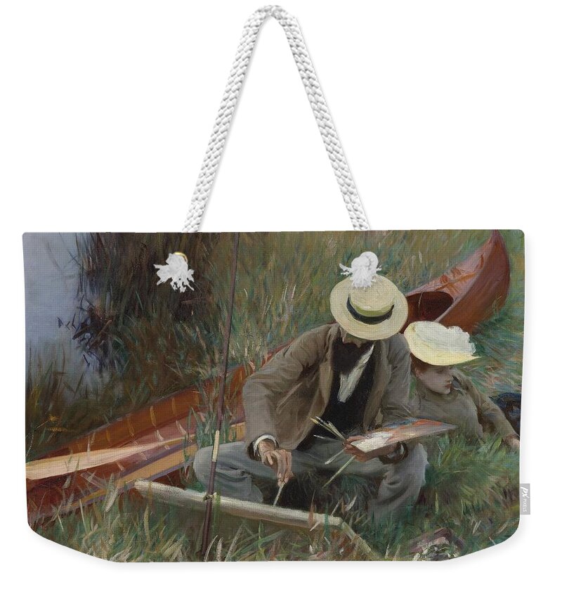 John Singer Sargent (american Weekender Tote Bag featuring the painting An Out Doors Study #2 by MotionAge Designs