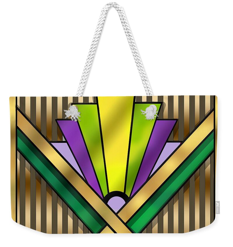 Art Deco 14 Transparent Weekender Tote Bag featuring the digital art Art Deco 14 Transparent by Chuck Staley