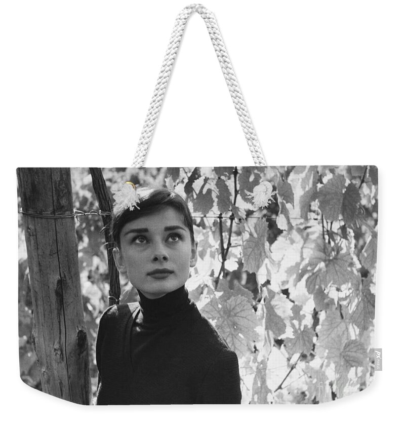 Audrey Hepburn - Black and White Weekender Tote Bag