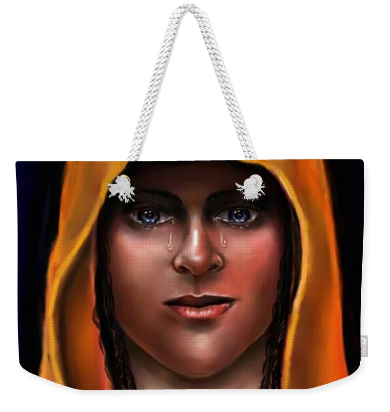 Blessed Mother Weekender Tote Bag featuring the digital art Blessed Mother #2 by Carmen Cordova