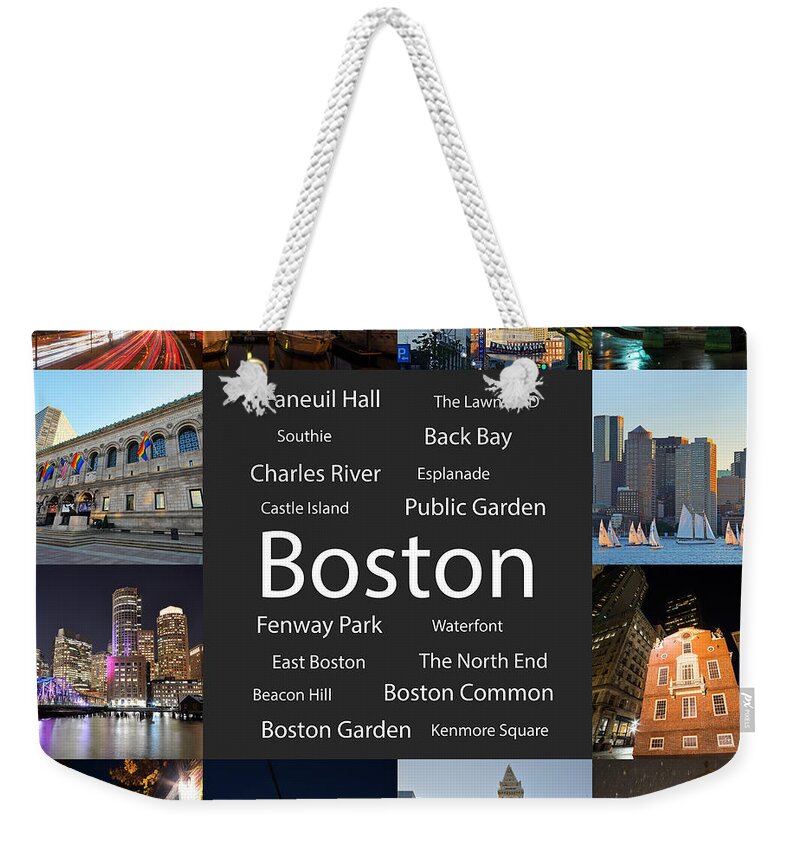 Boston Weekender Tote Bag featuring the photograph Boston MA Collage #2 by Toby McGuire