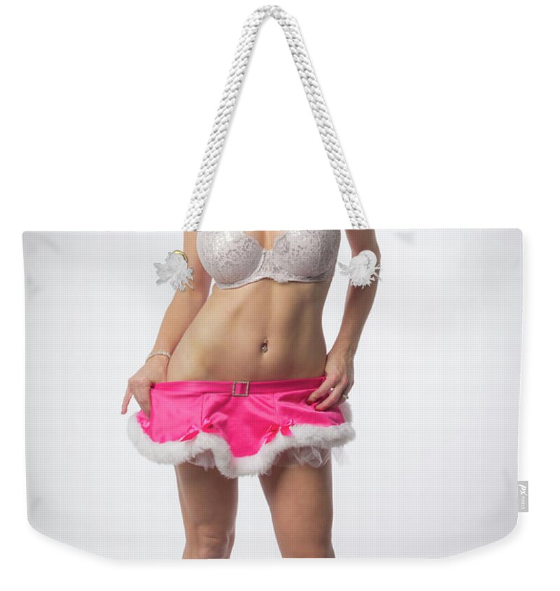 Christmas Weekender Tote Bag featuring the photograph Christmas boudoir by La Bella Vita Boudoir