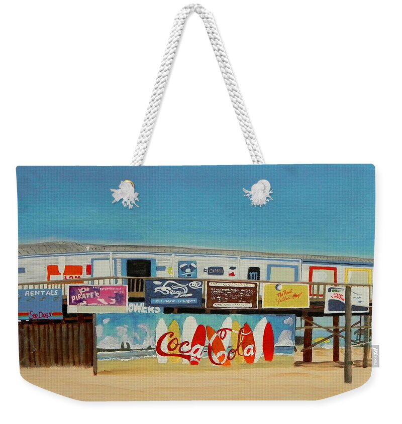 Wgilroy Weekender Tote Bag featuring the painting Cocoa Beach/Cape Canaveral Pier #3 by MGilroy