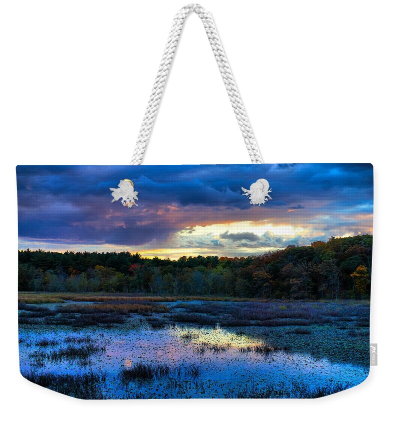 Sunset Weekender Tote Bag featuring the photograph Colorful Autumn Sunset by Lilia D