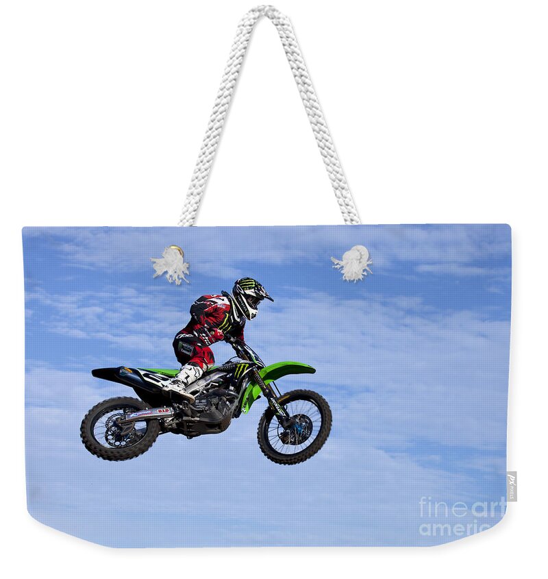 2 Weekender Tote Bag featuring the photograph Daytona Supercross Motorcycle Race #2 by Anthony Totah