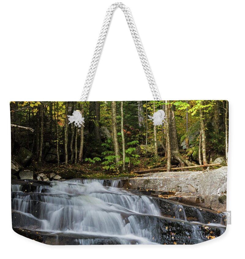 Water Weekender Tote Bag featuring the photograph Discovery Falls by Brett Pelletier