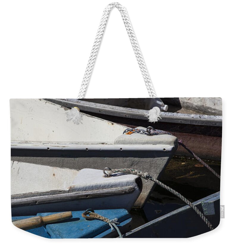 Dories Weekender Tote Bag featuring the photograph Dories #3 by Timothy Johnson