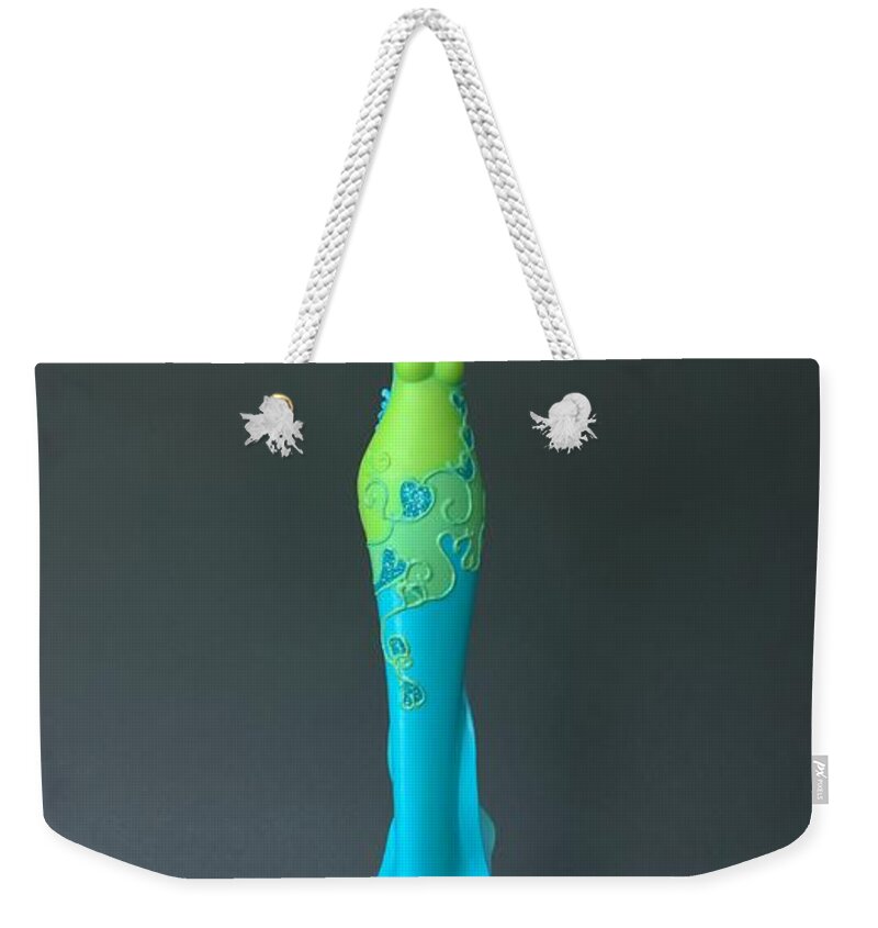  Weekender Tote Bag featuring the sculpture Dragonfly Will O' the Wisp #2 by Judy Henninger