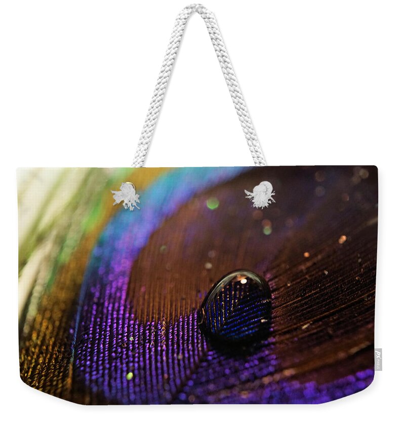 Feather Weekender Tote Bag featuring the photograph Drop of Feather #2 by Lilia S