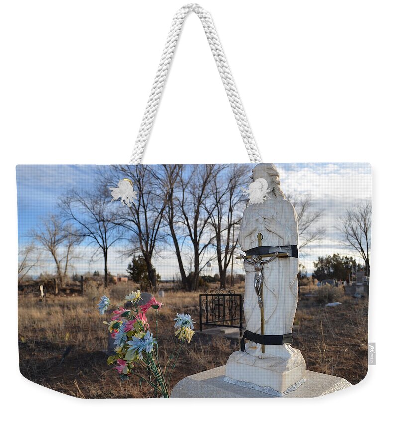 Jesus Weekender Tote Bag featuring the photograph Electrical Tape Jesus #1 by Gia Marie Houck