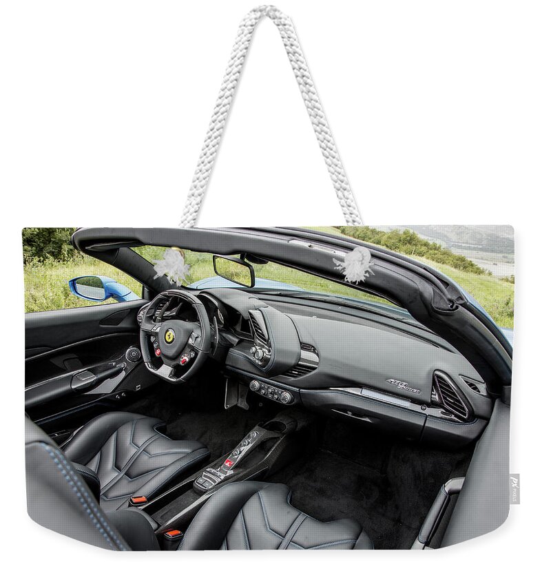 Ferrari 488 Spider Weekender Tote Bag featuring the photograph Ferrari 488 Spider #2 by Jackie Russo