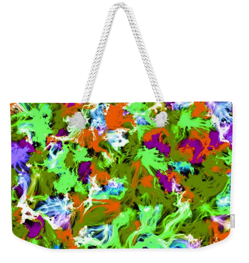 Abstract Weekender Tote Bag featuring the painting Flames in Living Color #2 by Bruce Nutting