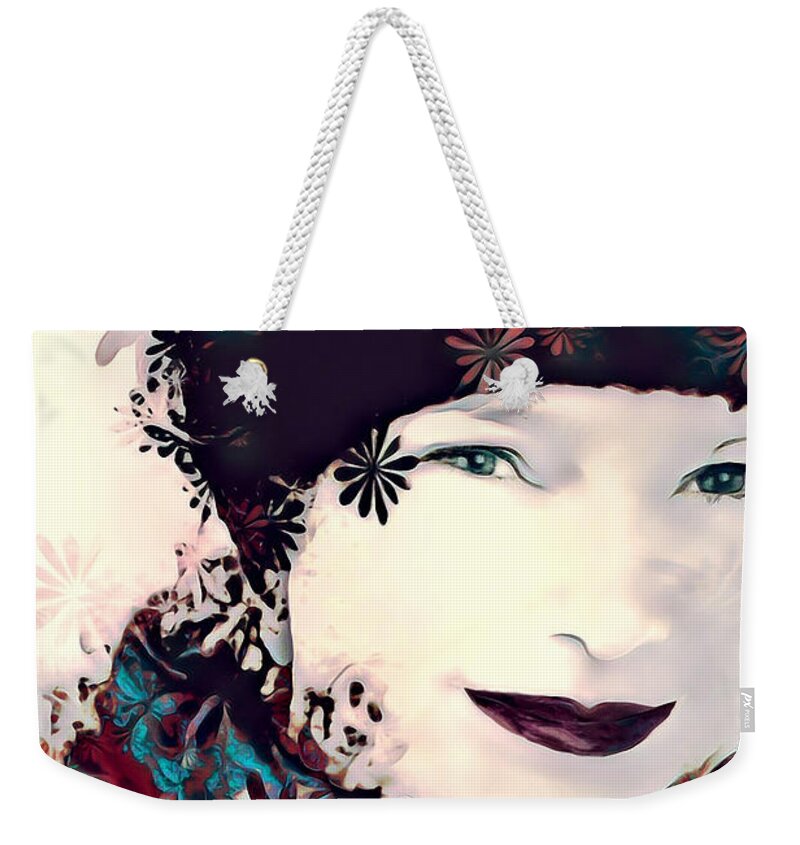 Flower Weekender Tote Bag featuring the digital art Flower Girl by Pennie McCracken