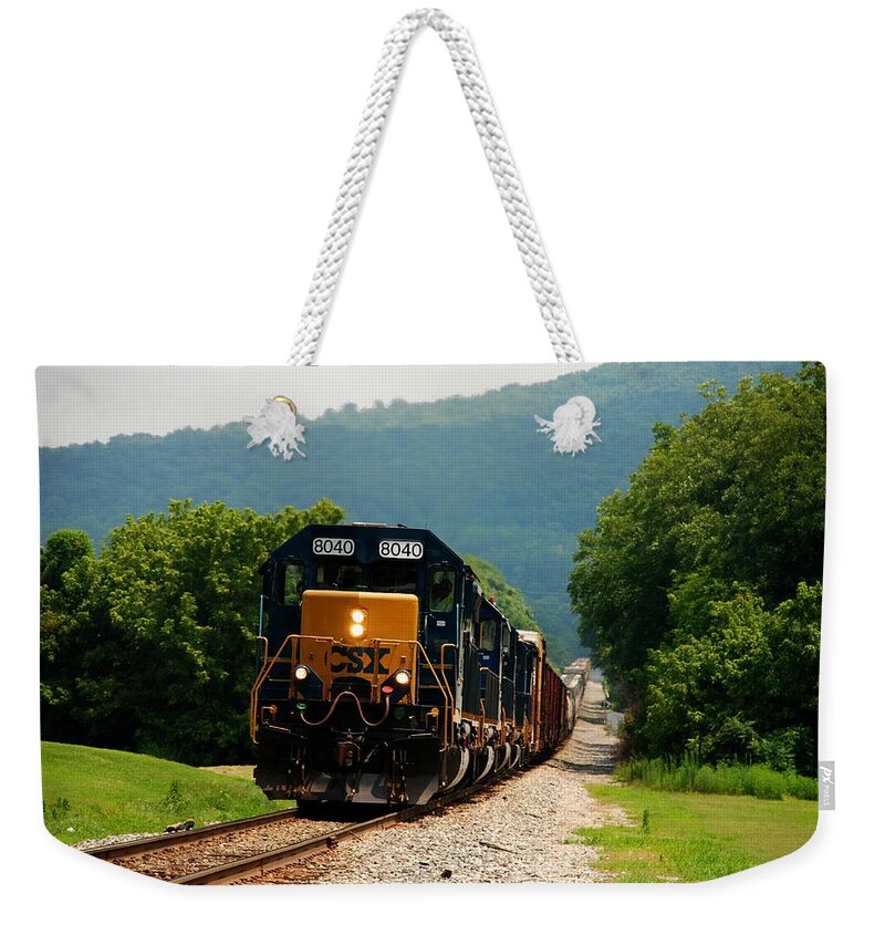 Train Weekender Tote Bag featuring the photograph Freight Train by Kenny Glover