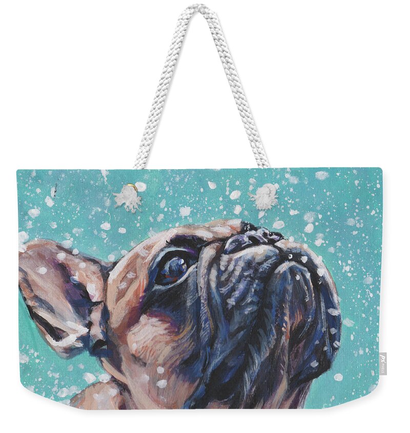 French Bulldog Weekender Tote Bag featuring the painting French Bulldog #2 by Lee Ann Shepard