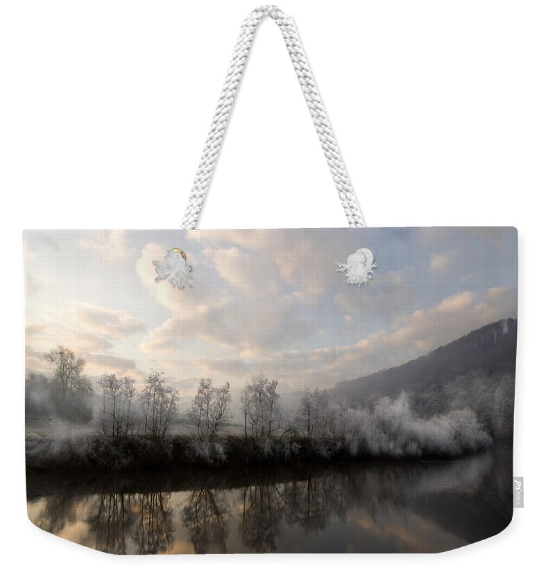 Wye Weekender Tote Bag featuring the photograph Frozen River #2 by Ang El