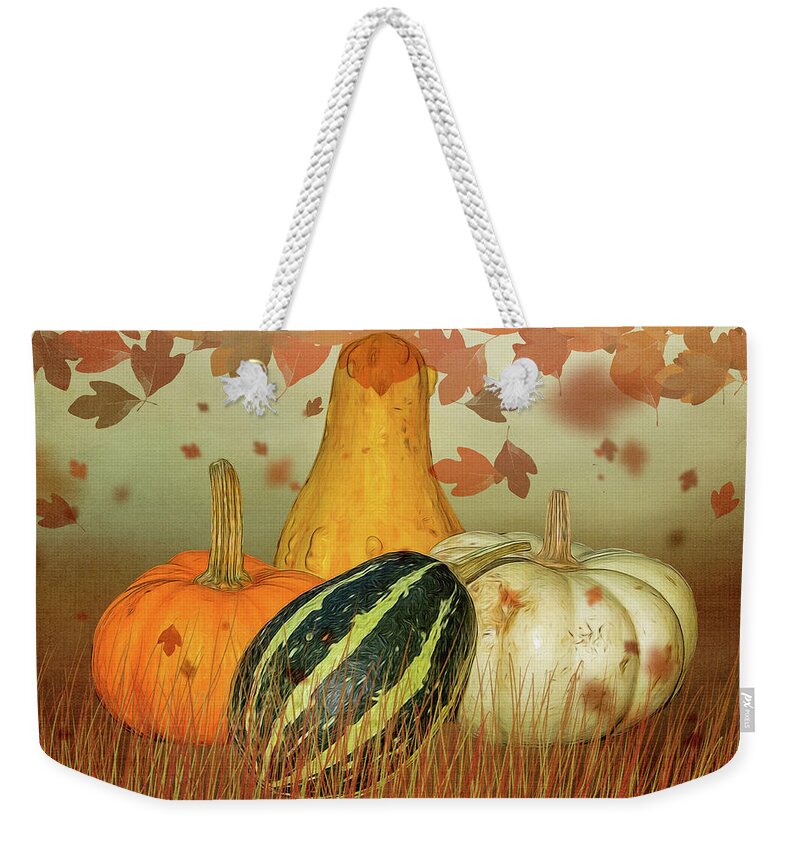 Pumpkins Weekender Tote Bag featuring the photograph Harvest Time by Cathy Kovarik