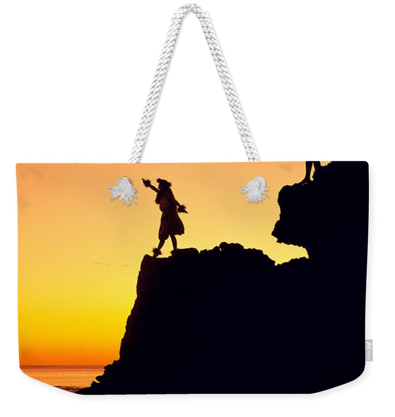 Aloha Weekender Tote Bag featuring the photograph Hula Silhouette #2 by William Waterfall - Printscapes