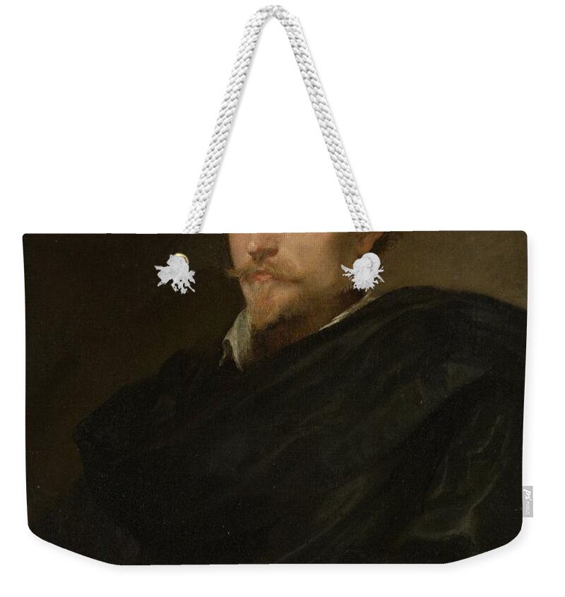 Portrait Weekender Tote Bag featuring the painting Johannes Baptista Franck #2 by Vincent Monozlay