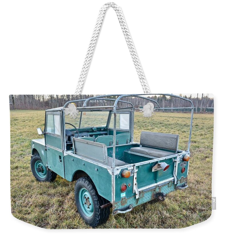 Land Rover Weekender Tote Bag featuring the photograph Land Rover #2 by Mariel Mcmeeking