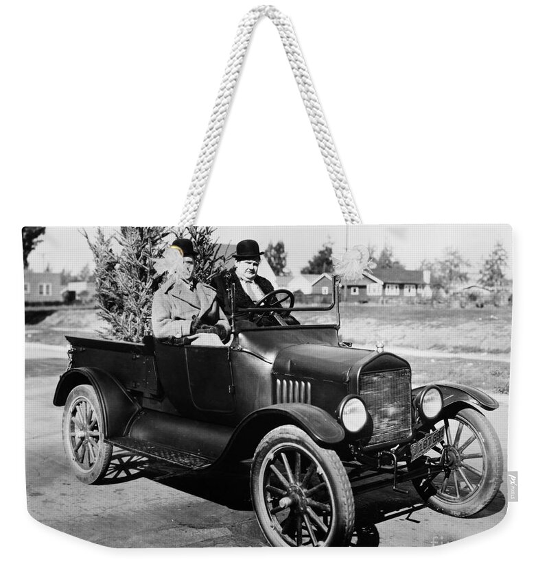 1929 Weekender Tote Bag featuring the photograph Laurel And Hardy #2 by Granger