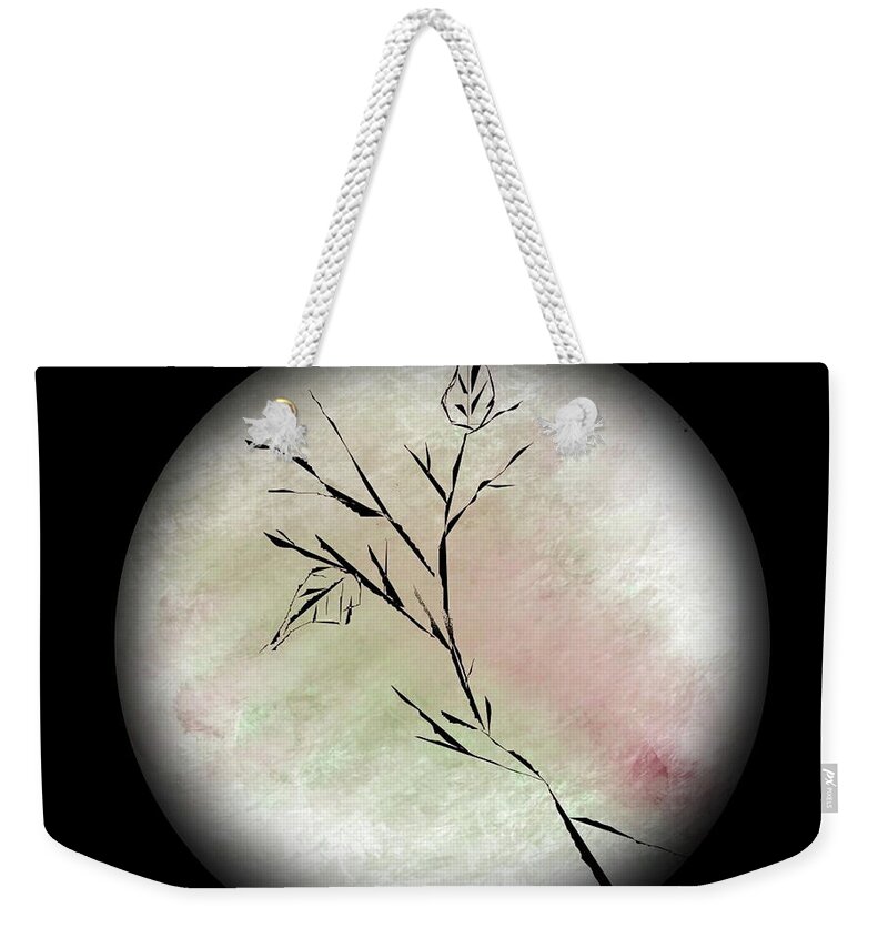 Abstract Weekender Tote Bag featuring the digital art 2 Leaves by John Krakora