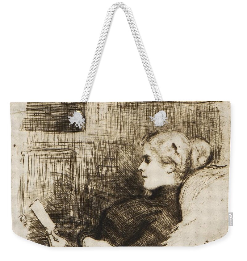 Albert Edelfelt (1854-1905) Marie Von Heiroth Weekender Tote Bag featuring the painting Marie von Heiroth #2 by MotionAge Designs