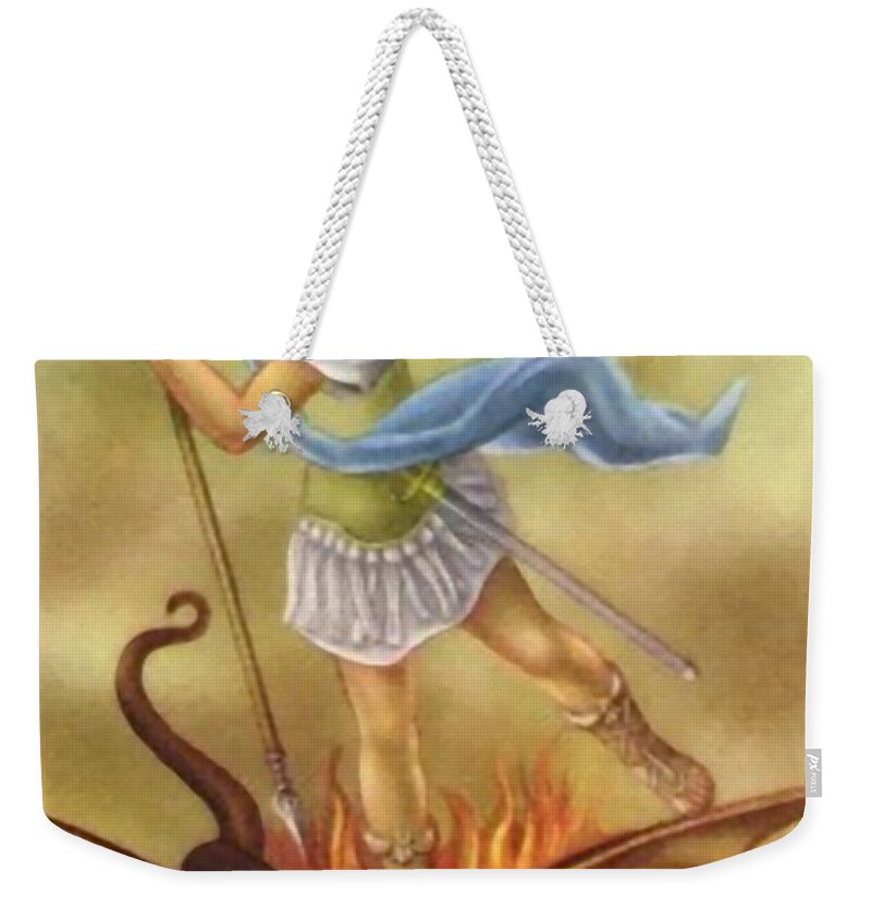 Cathedral Weekender Tote Bag featuring the painting Michele by Matteo TOTARO