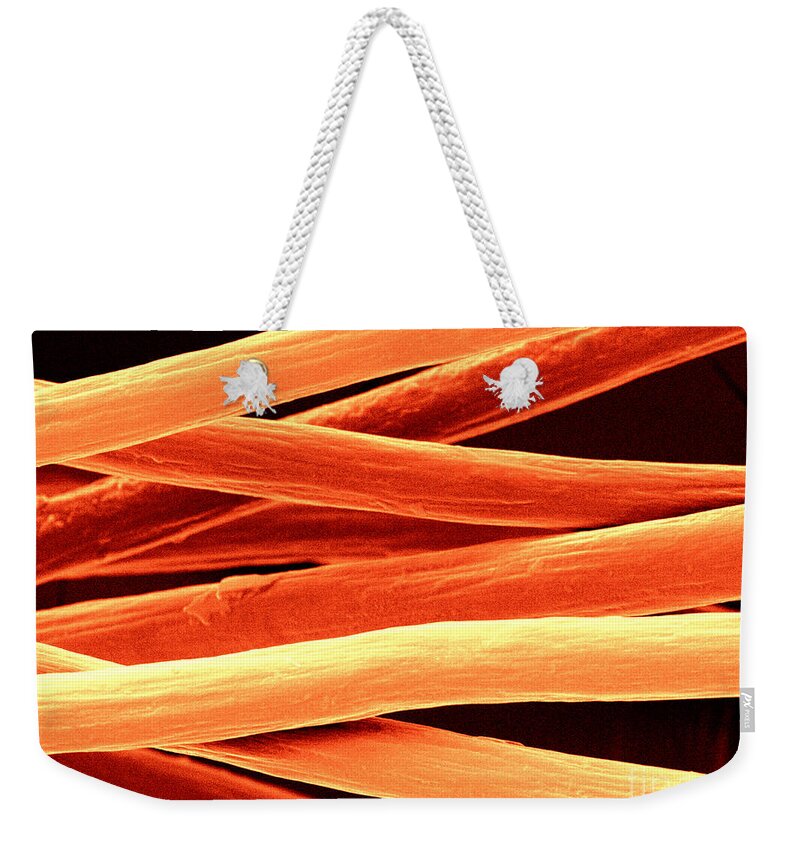 Science Weekender Tote Bag featuring the photograph Milk Fibers, Sem #2 by Scimat