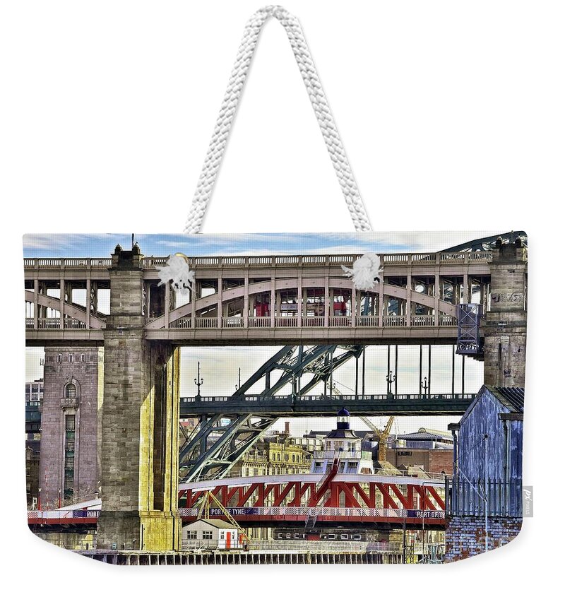 Newcastle Weekender Tote Bag featuring the photograph Newcastle upon Tyne Bridges #2 by Martyn Arnold
