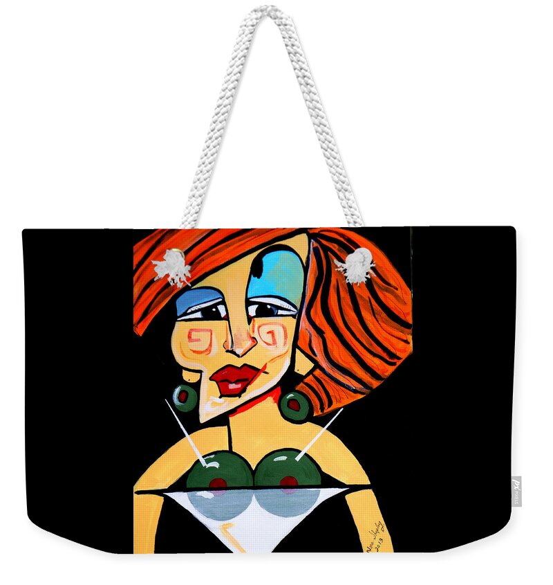 Picasso By Nora Weekender Tote Bag featuring the painting Big Boobs Picasso By Nora by Nora Shepley