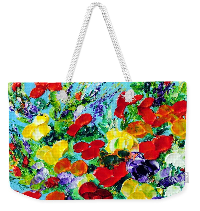 Poppies Weekender Tote Bag featuring the painting Poppies #1 by Teresa Wegrzyn
