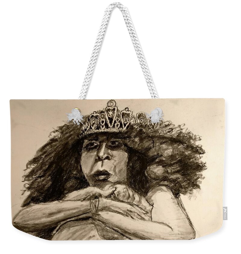 Portrait Weekender Tote Bag featuring the drawing Portrait #2 by Nicolas Bouteneff
