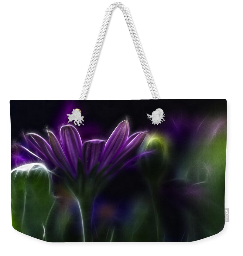 Abstract Weekender Tote Bag featuring the photograph Purple Daisy by Stelios Kleanthous