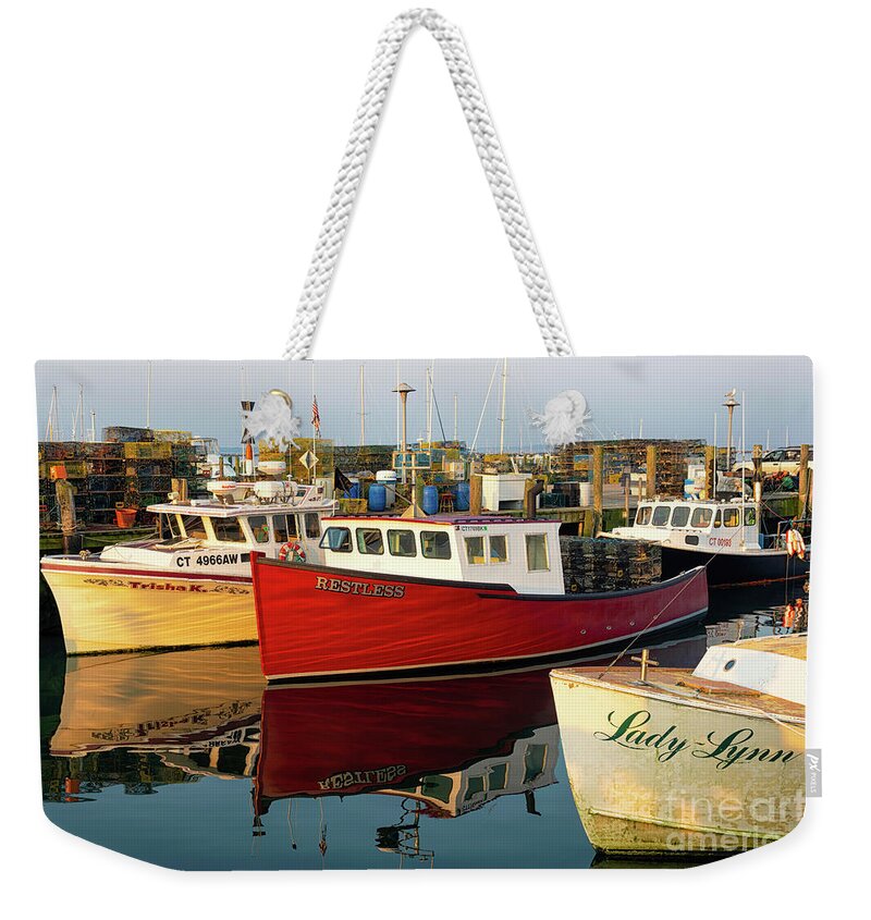 Atlantic Weekender Tote Bag featuring the photograph Rafted Together #2 by Joe Geraci