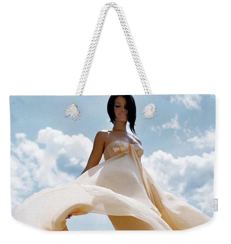 Rihanna Weekender Tote Bag featuring the digital art Rihanna #2 by Maye Loeser