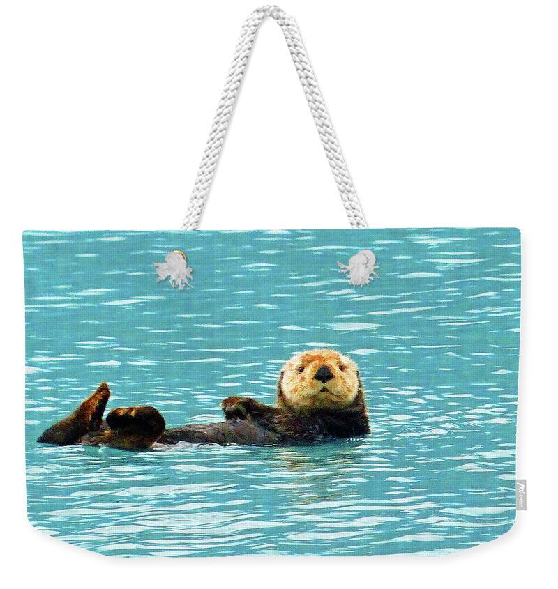Sea Otter Weekender Tote Bag featuring the photograph Sea Otter by Carl Sheffer