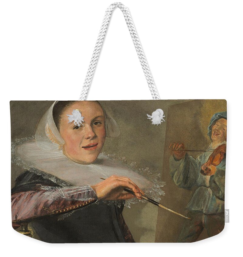 Judith Leyster Weekender Tote Bag featuring the painting Self-portrait #3 by Judith Leyster