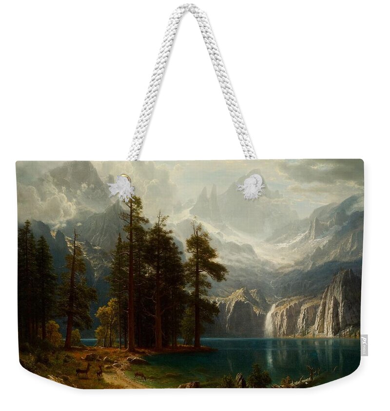 Sierra Nevada Weekender Tote Bag featuring the painting Sierra Nevada by MotionAge Designs