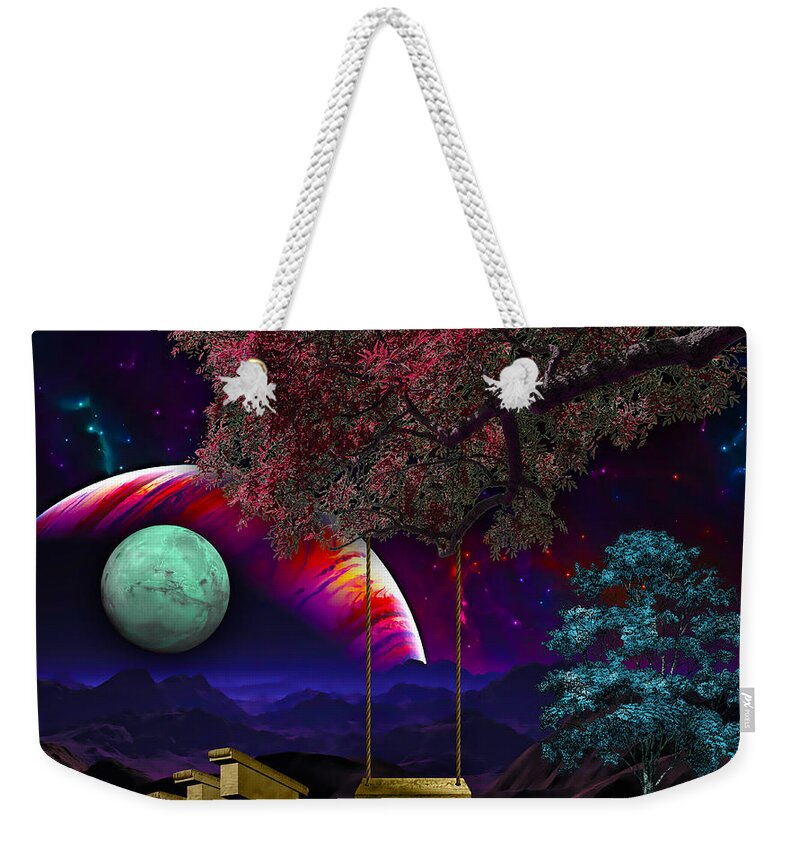Fantasy Weekender Tote Bag featuring the mixed media Somewhere #2 by Marvin Blaine