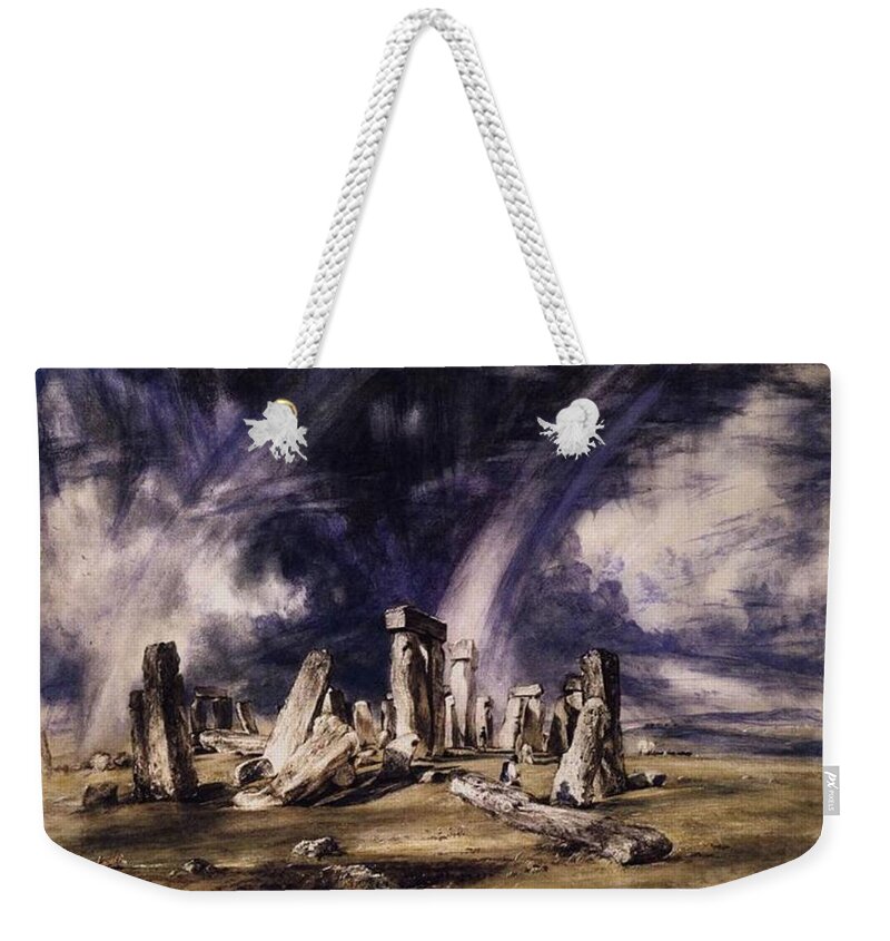 John Constable Weekender Tote Bag featuring the painting Stonehenge by John Constable