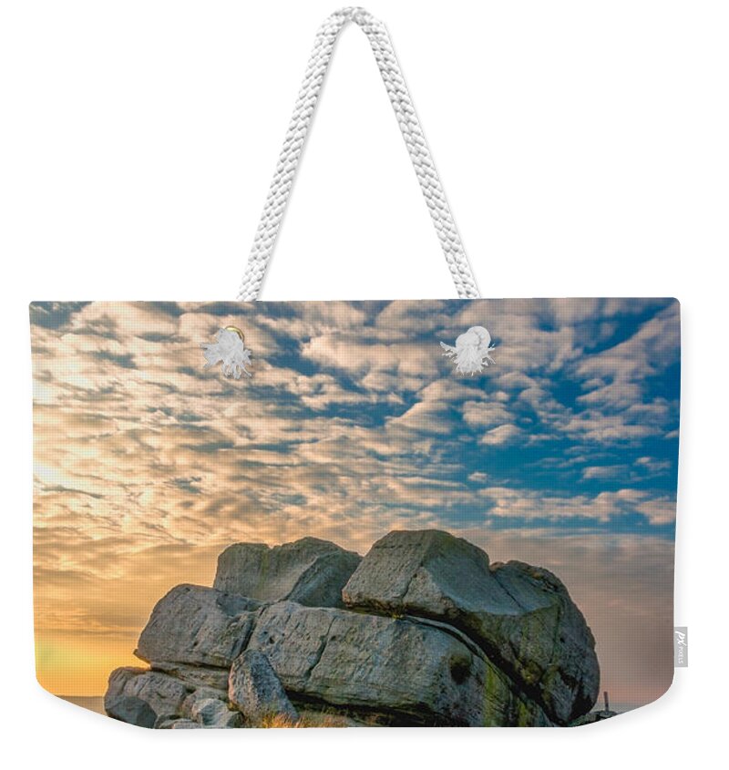 Airedale Weekender Tote Bag featuring the photograph Sunset by hitching stone by Mariusz Talarek