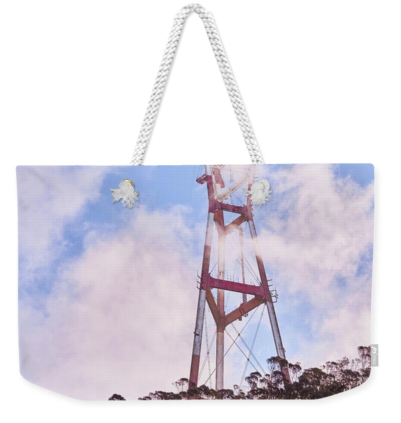 San Francisco Weekender Tote Bag featuring the photograph Sutro Tower #2 by Dean Birinyi